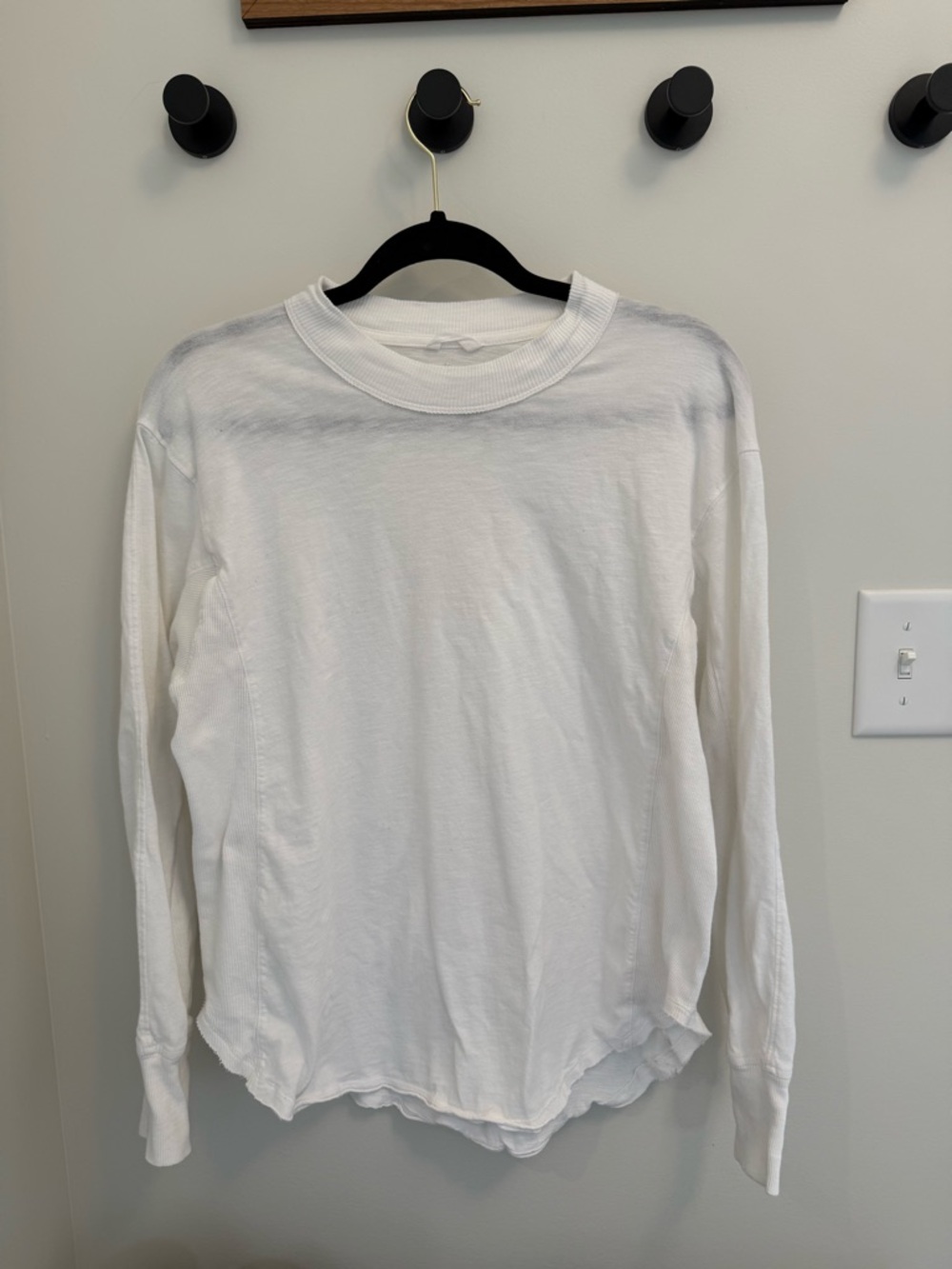 Aerie cotton “Love This Moment" White Long Sleeve Top  Size XS